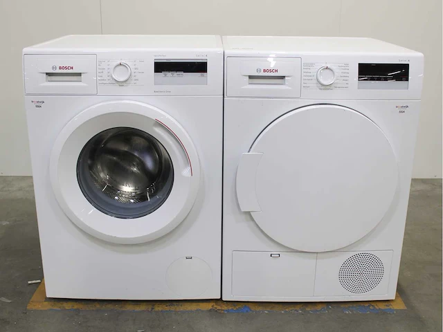 Bosch serie|4 varioperfect ecosilence drive wasmachine & bosch serie|4 wasdroger - afbeelding 1 van  8