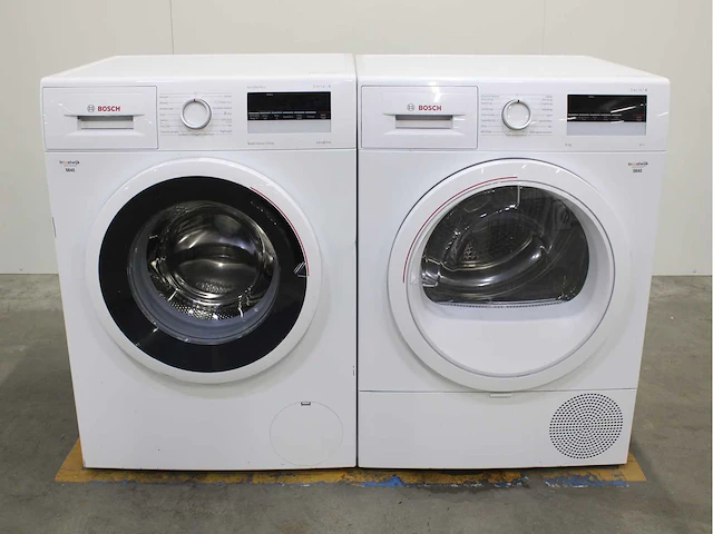 Bosch serie|4 varioperfect ecosilence drive wasmachine & bosch serie|4 wasdroger - afbeelding 1 van  8