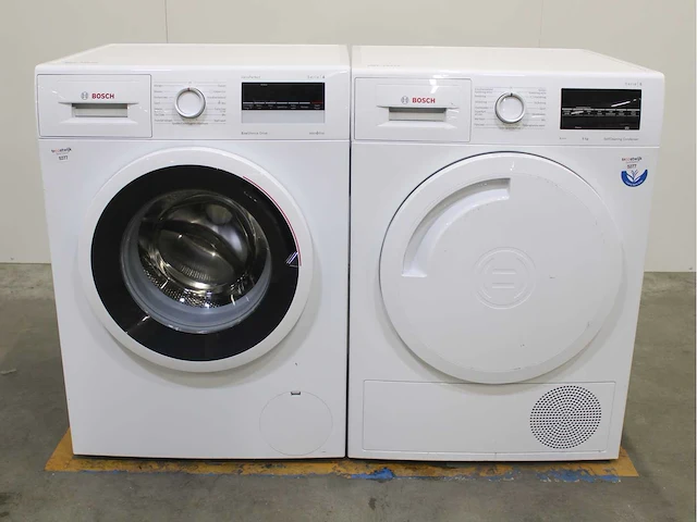 Bosch serie|4 varioperfect ecosilence drive wasmachine & bosch serie|6 selfcleaning condenser wasdroger - afbeelding 1 van  8