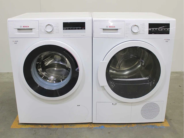 Bosch serie|4 varioperfect ecosilence drive wasmachine & bosch serie|6 wasdroger - afbeelding 1 van  8