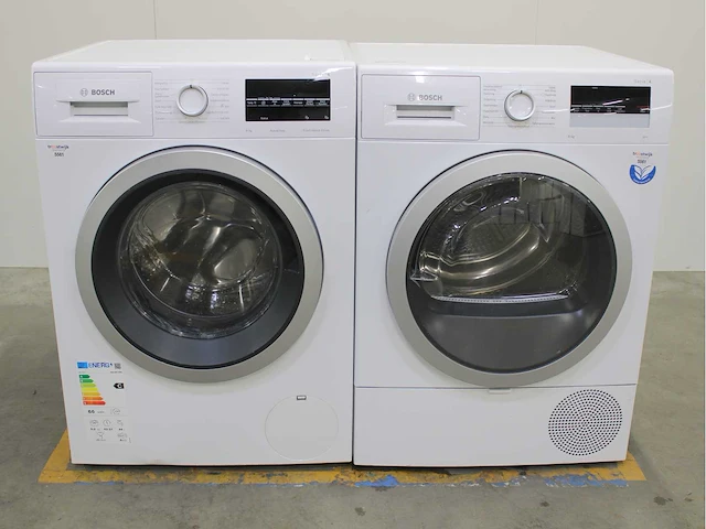 Bosch serie|6 aquastop ecosilence drive wasmachine & bosch serie|4 wasdroger - afbeelding 1 van  8