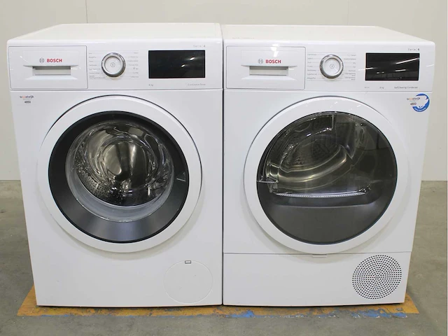 Bosch serie|6 ecosilence drive wasmachine & bosch serie|6 selfcleaning condenser wasdroger - afbeelding 1 van  8