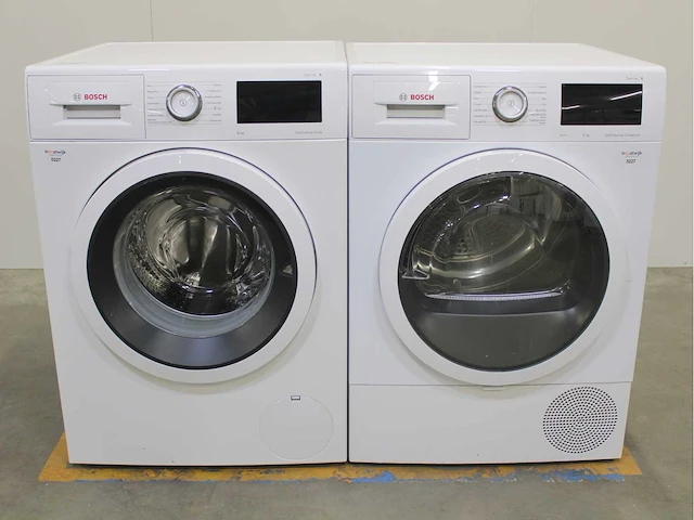 Bosch serie|6 ecosilence drive wasmachine & bosch serie|6 selfcleaning condenser wasdroger - afbeelding 1 van  8