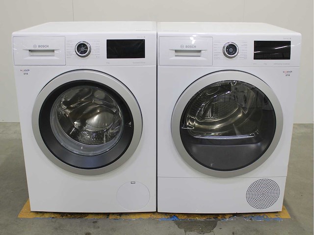 Bosch serie|6 ecosilence drive wasmachine & bosch serie|6 selfcleaning condenser wasdroger - afbeelding 1 van  8