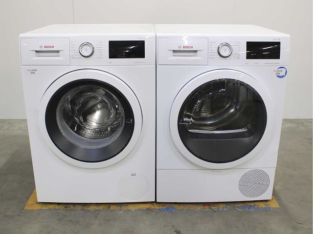 Bosch serie|6 ecosilence drive wasmachine & bosch serie|6 selfcleaning condenser wasdroger - afbeelding 1 van  8