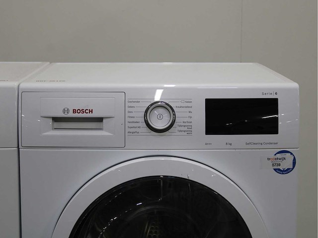 Bosch serie|6 ecosilence drive wasmachine & bosch serie|6 selfcleaning condenser wasdroger - afbeelding 6 van  8