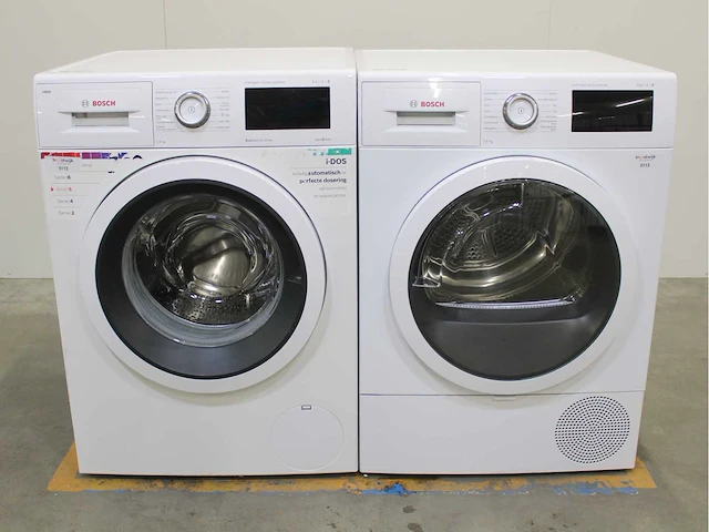 Bosch serie|6 i-dos ecosilence drive wasmachine & bosch serie|6 selfcleaning condenser wasdroger - afbeelding 1 van  8
