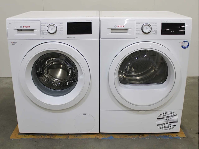 Bosch serie|6 i-dos ecosilence drive wasmachine & bosch serie|6 selfcleaning condenser wasdroger - afbeelding 1 van  8