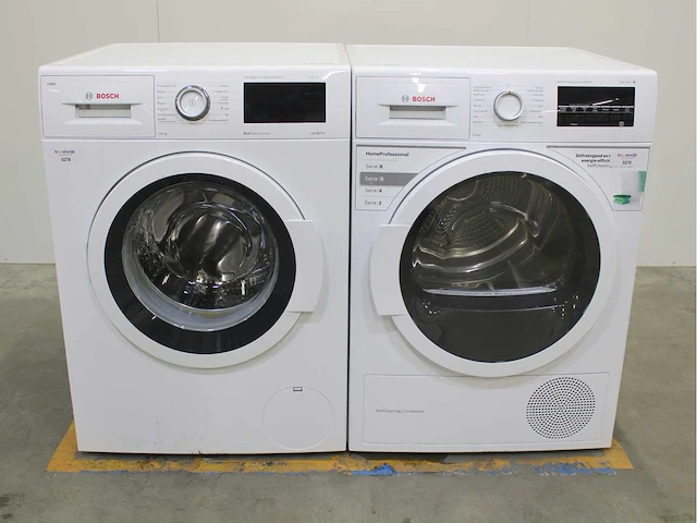 Bosch serie|6 i-dos ecosilence drive wasmachine & bosch serie|6 selfcleaning condenser wasdroger - afbeelding 1 van  7