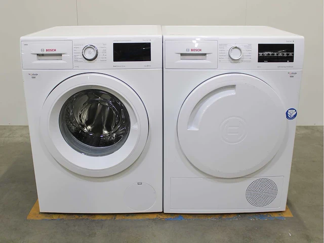 Bosch serie|6 i-dos ecosilence drive wasmachine & bosch serie|6 selfcleaning condenser wasdroger - afbeelding 1 van  8