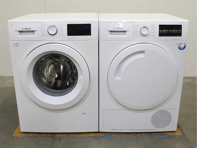 Bosch serie|6 i-dos ecosilence drive wasmachine & bosch serie|6 selfcleaning condenser wasdroger - afbeelding 1 van  8