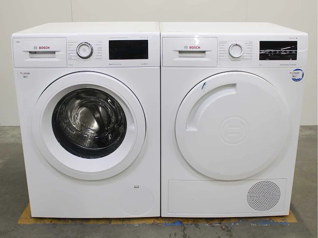 Bosch serie|6 i-dos ecosilence drive wasmachine & bosch serie|6 selfcleaning condenser wasdroger - afbeelding 1 van  8