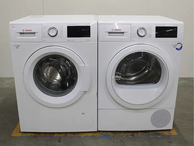 Bosch serie|6 i-dos ecosilence drive wasmachine & bosch serie|6 selfcleaning condenser wasdroger - afbeelding 1 van  8