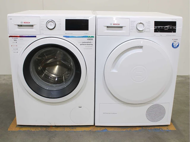 Bosch serie|6 i-dos ecosilence drive wasmachines & bosch serie|6 selfcleaning condenser a+++ wasdrogers - afbeelding 1 van  8
