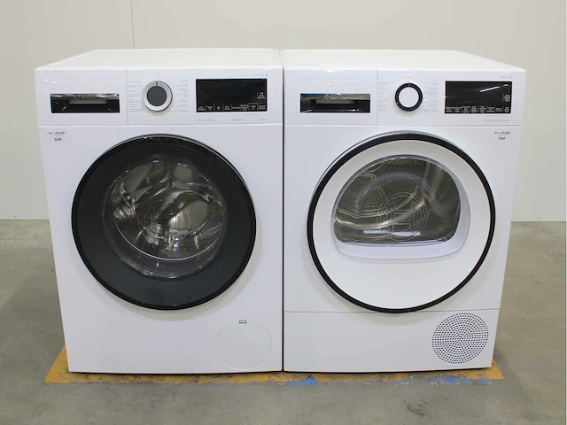 Bosch serie|6 i-dos iron assist aquastop wasmachine & bosch serie|6 selfcleaning condenser wasdroger - afbeelding 1 van  8