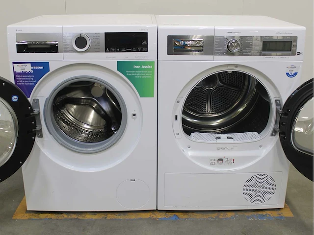 Bosch serie|6 i-dos iron assist eco silence drive wasmachine & bosch homeprofessional selfcleaning condenser wifi wasdroger - afbeelding 2 van  8