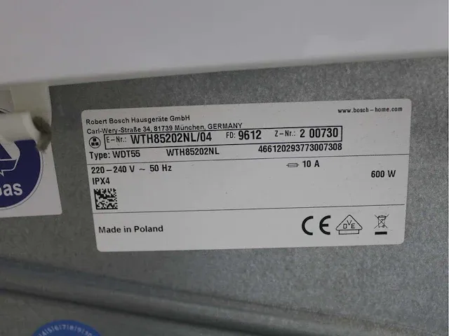 Bosch serie|6 varioperfect ecosilence drive wasmachine & bosch serie|4 droger - afbeelding 8 van  8