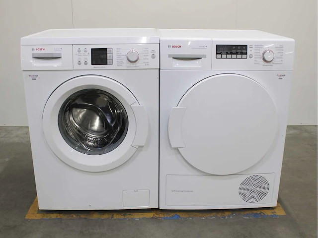Bosch serie|6 varioperfect ecosilence drive wasmachine & bosch serie|4 selfcleaning condenser wasdroger - afbeelding 1 van  8