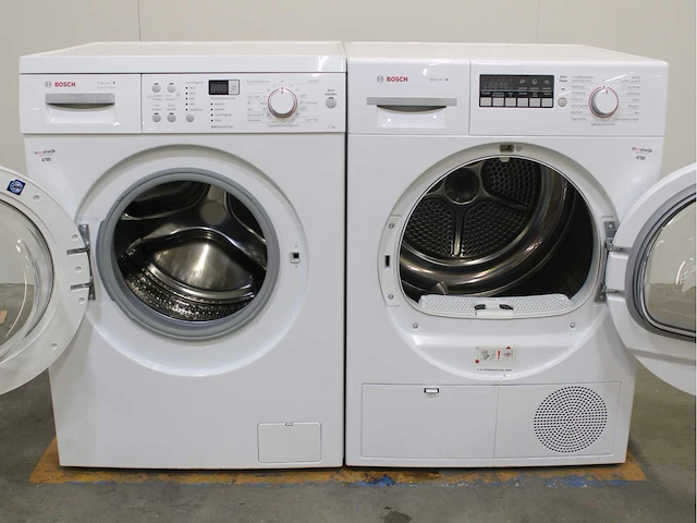 Bosch serie|6 varioperfect ecosilence drive wasmachine & bosch serie|4 wasdroger - afbeelding 1 van  8