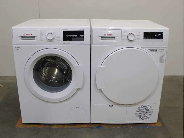 Bosch serie|6 varioperfect ecosilence drive wasmachine & bosch serie|4 wasdroger - afbeelding 1 van  8