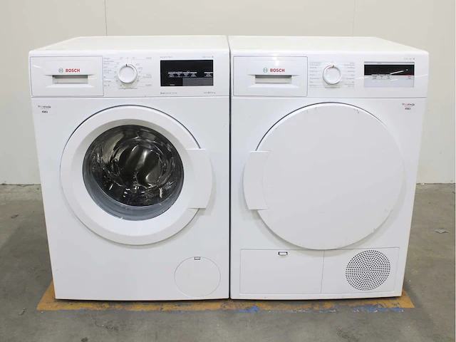 Bosch serie|6 varioperfect ecosilence drive wasmachine & bosch serie|4 wasdroger - afbeelding 1 van  8