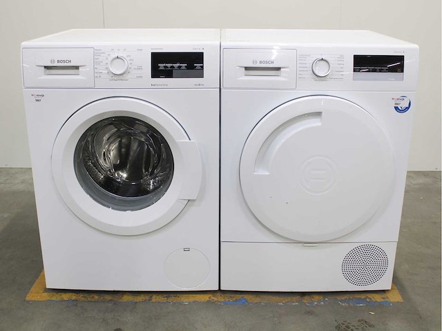Bosch serie|6 varioperfect ecosilence drive wasmachine & bosch serie|4 wasdroger - afbeelding 1 van  8