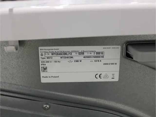 Bosch serie|6 varioperfect ecosilence drive wasmachine & bosch serie|6 droger - afbeelding 8 van  8