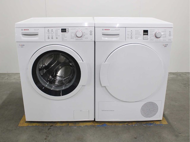Bosch serie|6 varioperfect ecosilence drive wasmachine & bosch serie|6 selfcleaning condenser activeair technology wasdroger - afbeelding 1 van  8