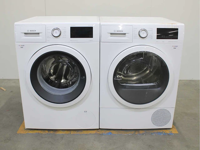 Bosch serie|6 varioperfect ecosilence drive wasmachine & bosch serie|6 selfcleaning condenser wasdroger - afbeelding 1 van  6