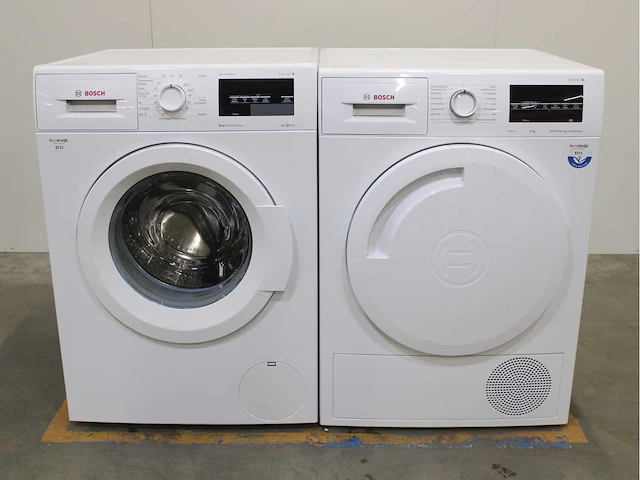 Bosch serie|6 varioperfect ecosilence drive wasmachine & bosch serie|6 selfcleaning condenser wasdroger - afbeelding 1 van  8