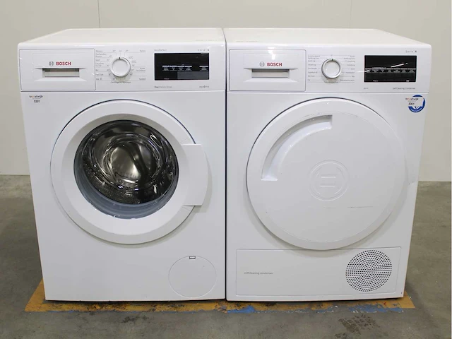 Bosch serie|6 varioperfect ecosilence drive wasmachine & bosch serie|6 selfcleaning condenser wasdroger - afbeelding 1 van  8