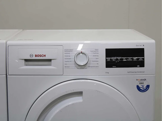 Bosch serie|6 varioperfect ecosilence drive wasmachine & bosch serie|6 selfcleaning condenser wasdroger - afbeelding 6 van  8