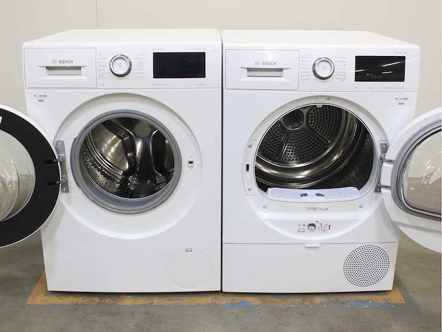 Bosch serie|6 varioperfect ecosilence drive wasmachine & bosch serie|6 selfcleaning condenser wasdroger - afbeelding 1 van  8