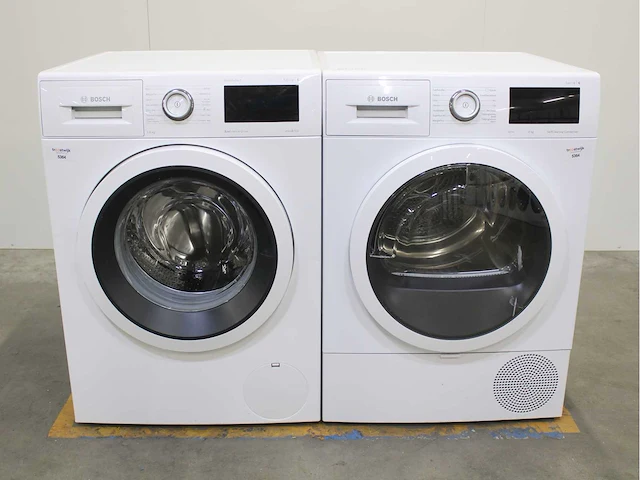 Bosch serie|6 varioperfect ecosilence drive wasmachine & bosch serie|6 selfcleaning condenser wasdroger - afbeelding 1 van  8
