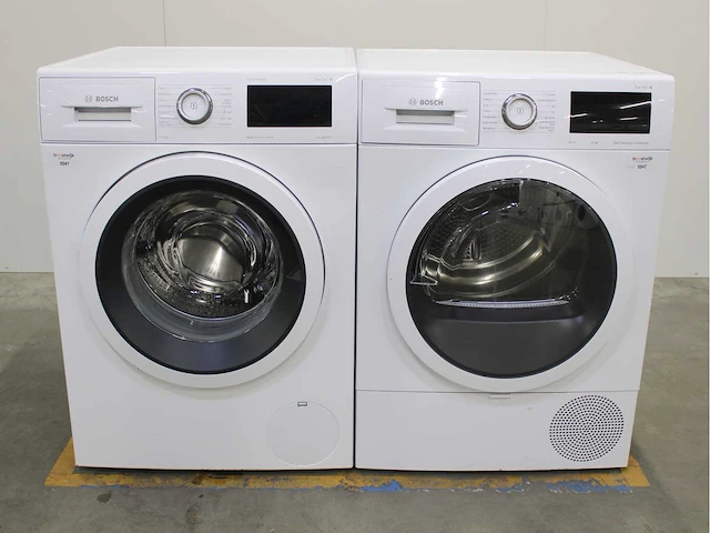 Bosch serie|6 varioperfect ecosilence drive wasmachine & bosch serie|6 selfcleaning condenser wasdroger - afbeelding 1 van  8
