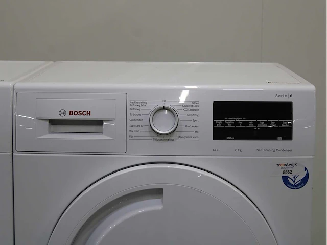 Bosch serie|6 varioperfect ecosilence drive wasmachine & bosch serie|6 selfcleaning condenser wasdroger - afbeelding 6 van  8