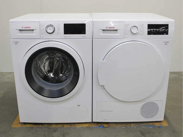 Bosch serie|6 varioperfect ecosilence drive wasmachine & bosch serie|6 selfcleaning condenser wasdroger - afbeelding 1 van  8