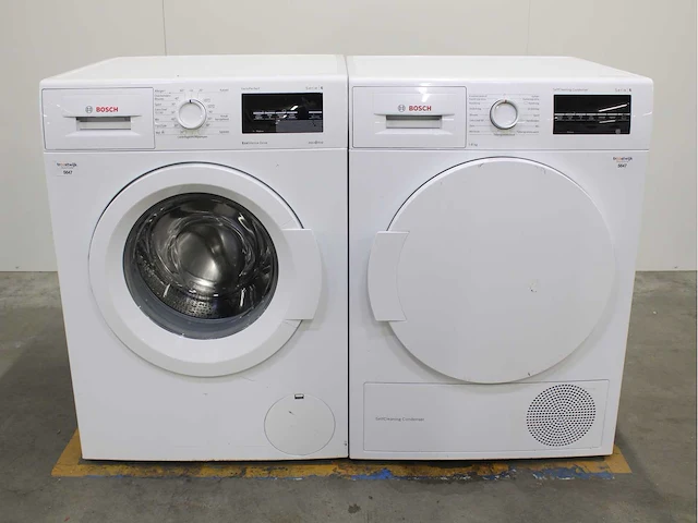 Bosch serie|6 varioperfect ecosilence drive wasmachine & bosch serie|6 selfcleaning condenser wasdroger - afbeelding 1 van  8