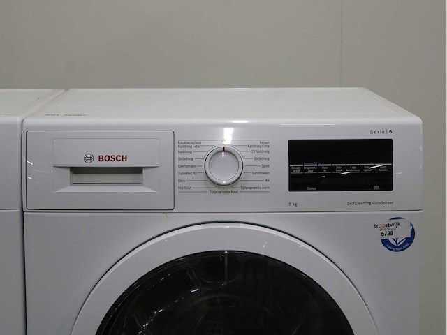 Bosch serie|6 varioperfect ecosilence drive wasmachine & bosch serie|6 selfcleaning condenser wasdroger - afbeelding 7 van  9