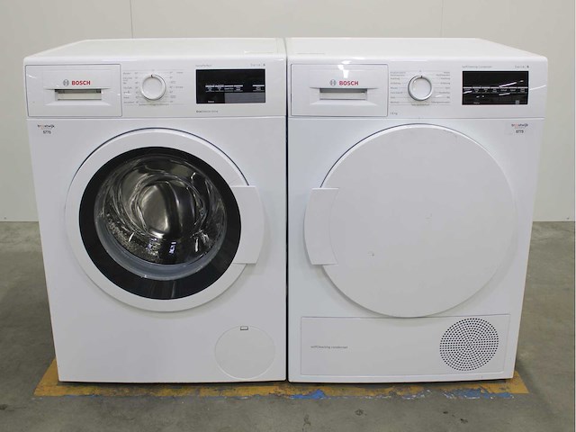 Bosch serie|6 varioperfect ecosilence drive wasmachine & bosch serie|6 selfcleaning condenser wasdroger - afbeelding 1 van  7