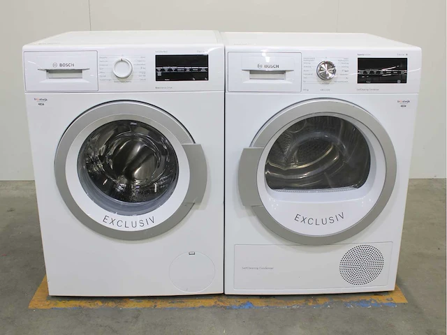 Bosch serie|6 varioperfect ecosilence drive wasmachine & bosch serie|6 sportsedition selfcleaning condenser exclusiv wasdroger - afbeelding 1 van  8