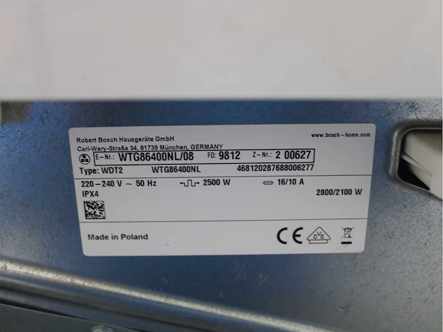 Bosch serie|6 varioperfect ecosilence drive wasmachine & bosch serie|6 wasdroger - afbeelding 8 van  8