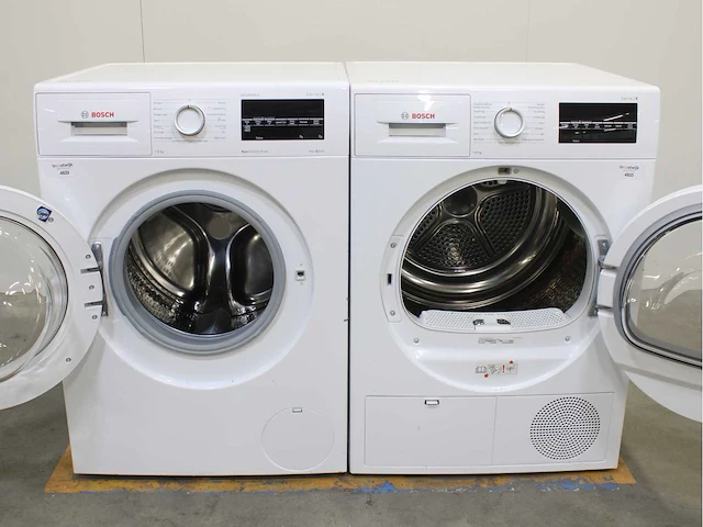 Bosch serie|6 varioperfect ecosilence drive wasmachine & bosch serie|6 wasdroger - afbeelding 1 van  7
