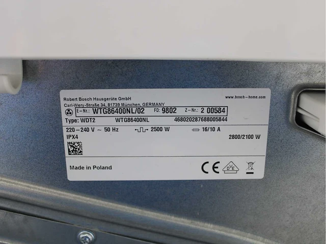 Bosch serie|6 varioperfect ecosilence drive wasmachine & bosch serie|6 wasdroger - afbeelding 7 van  7