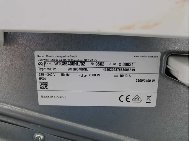 Bosch serie|6 varioperfect ecosilence drive wasmachine & bosch serie|6 wasdroger - afbeelding 8 van  8