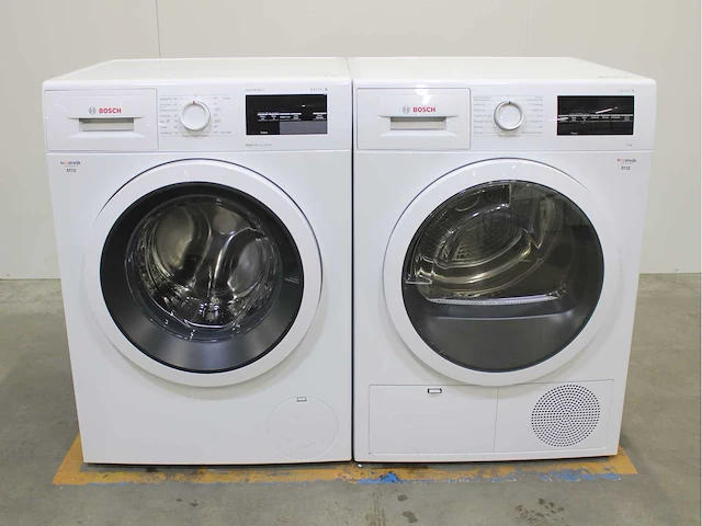 Bosch serie|6 varioperfect ecosilence drive wasmachine & bosch serie|6 wasdroger - afbeelding 1 van  8