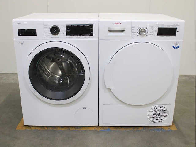 Bosch serie|8 i-dos 4d wash system aquastop wasmachine & bosch serie|8 selfcleaning condenser wasdroger - afbeelding 1 van  8