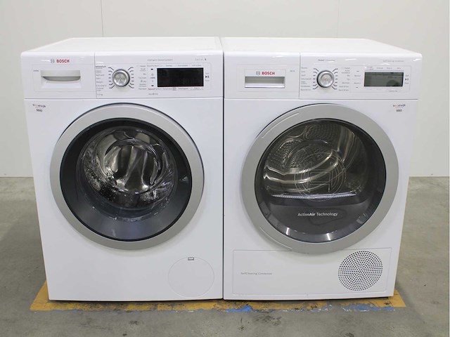 Bosch serie|8 i-dos wasmachine & bosch homeprofessional selfcleaning condenser wasdroger - afbeelding 1 van  8