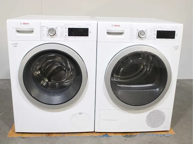 Bosch serie|8 i-dos wasmachine & bosch serie|8 selfcleaning condenser droger - afbeelding 1 van  8
