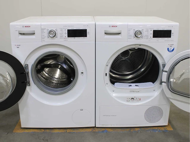 Bosch serie|8 i-dos wasmachine & bosch serie|8 selfcleaning condenser wasdroger - afbeelding 2 van  8